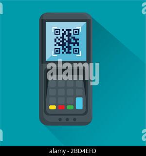 qr code inside dataphone vector design Stock Vector