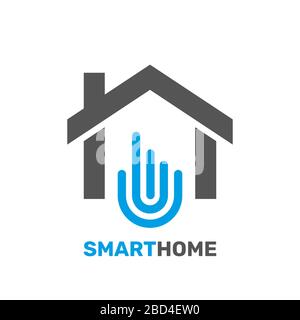 Smart home emblem for digital technologies. Vector illustration. EPS 10. Stock Vector