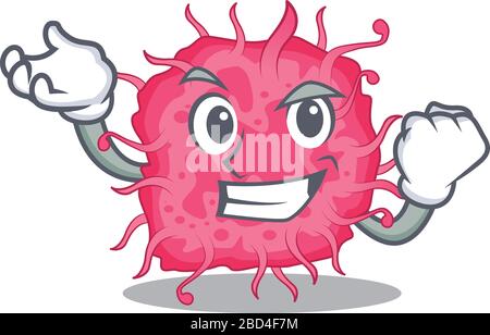 A dazzling pathogenic bacteria mascot design concept with happy face Stock Vector