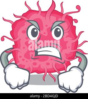 Mascot design concept of pathogenic bacteria with angry face Stock Vector