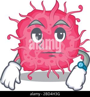 Mascot design of pathogenic bacteria showing waiting gesture Stock Vector