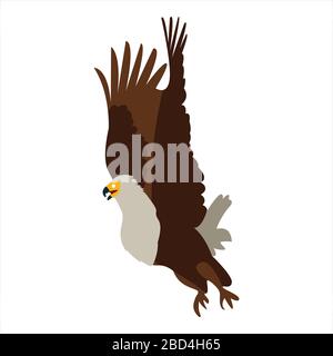 Cute animal eagle clip art bird illustration cartoon character Stock Vector