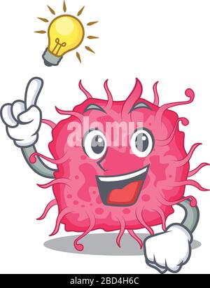 Mascot character design of pathogenic bacteria with has an idea smart gesture Stock Vector