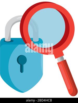 Isolated padlock and lupe vector design Stock Vector Image & Art - Alamy