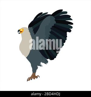 Cute animal eagle clip art bird illustration cartoon character Stock Vector