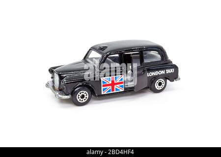 Matchbox model toy car 1-75 series no.4 London Taxi FX4R Stock Photo