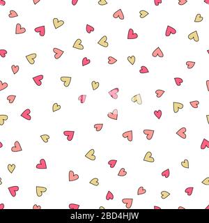 Seamless background pattern with pink hearts. Vector illustration. Valentines Day. Stock Vector