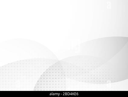 Abstract white and gray circle overlapping with halftone background. Vector illustration Stock Vector