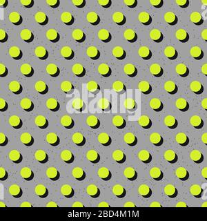 Abstract seamless bright green polka dot pattern on gray background, Circles repeating backdrop. Vector illustration Stock Vector