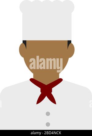 Young male worker avatar flat illustration (upper body) / chef, cook Stock Vector