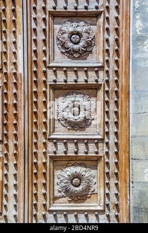 beautiful handcrafted details of historic building important for history, art and architecture Stock Photo