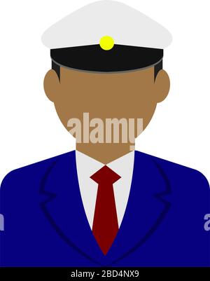 Young male worker avatar flat illustration (upper body) / driver, taxi driver Stock Vector