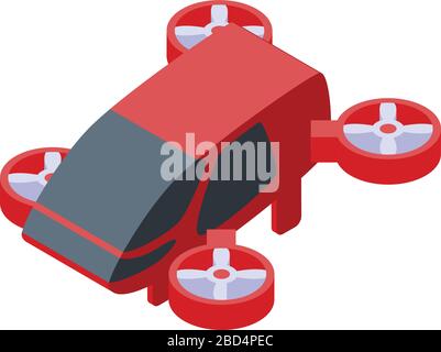 Unmanned taxi car icon, isometric style Stock Vector