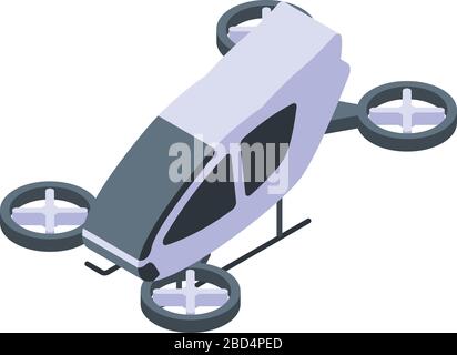 Air drone taxi icon, isometric style Stock Vector