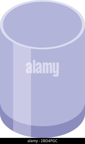 Whiskey tumbler icon, isometric style Stock Vector