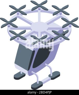 Taxi drone icon, isometric style Stock Vector