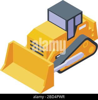 Dozer bulldozer icon, isometric style Stock Vector