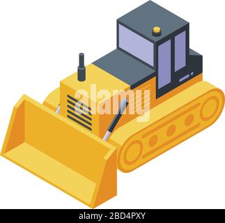 Dozer bulldozer machine icon, isometric style Stock Vector