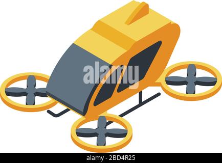 Drone taxi service icon, isometric style Stock Vector