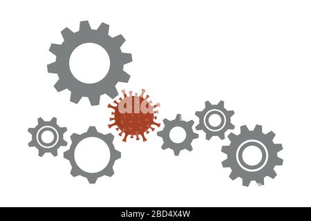 virus in gear system error info graphic vector illustration EPS10 Stock Vector
