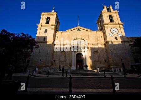 Exterior view of the Saint John's Co-Cathedral at St. John's Square in Valletta, Malta Stock Photo