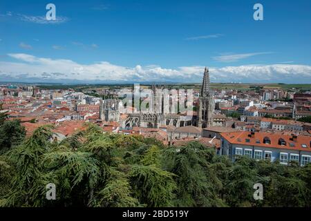 Viewpoint of Cathedral of Saint Mary of Burgos, UNESCO World Heritage Site, Burgos, Castile and León, Spain, Europe Stock Photo