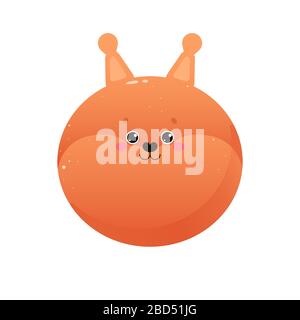 Cute Kawaii Squirrel. Animal isolated on a white background. Vector illustration Stock Vector