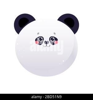 Cute Kawaii Panda, Bear. Animal isolated on a white background. Vector illustration Stock Vector
