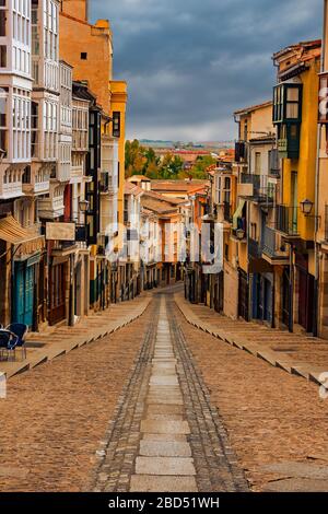 Street without people in Zamora, Spain