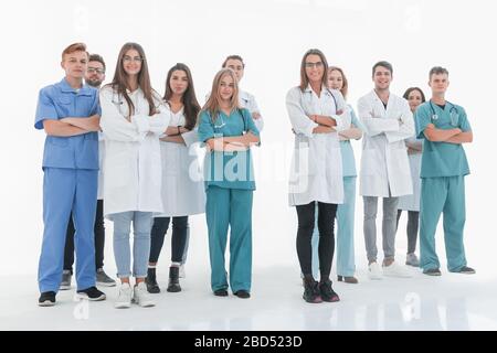 group of young medical professionals standing together Stock Photo