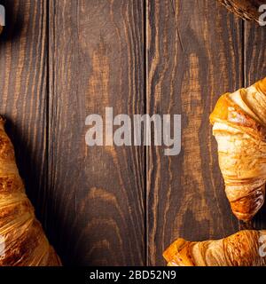 Freshly baked sweet croissants Stock Photo