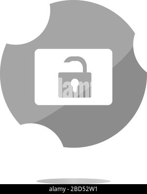 open padlock icon web sign isolated on white Stock Photo