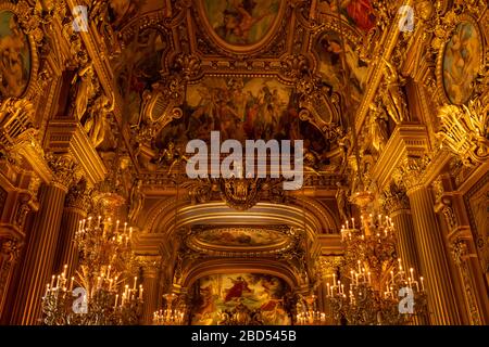 Interior view of the Opera National de Paris Garnier, France. Stock Photo