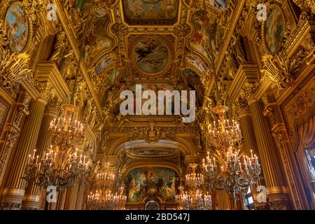 Interior view of the Opera National de Paris Garnier, France. Stock Photo