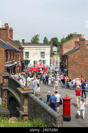 Street scene at the Black Country Living Museum in Dudley, West Midlands, England, UK Stock Photo