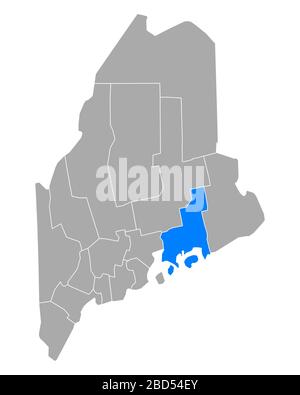 Map of Hancock in Maine Stock Photo