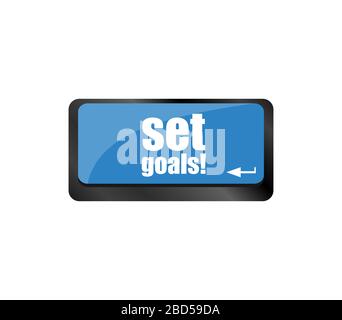 set goals button on keyboard - business concept Stock Photo