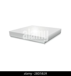 Closed cardboard box for pizza large pln vector mockup. Pizza delivery. Stock Vector