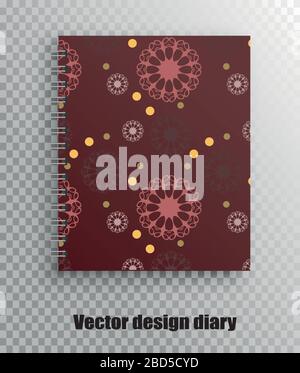 Seamless vector mandala pattern print for notebook cover Stock Vector