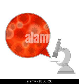 Pandemic Novel Coronavirus. Microscope for Research on White Background. Scientific Laboratory Equipment Icon. COVID-19. Stock Vector