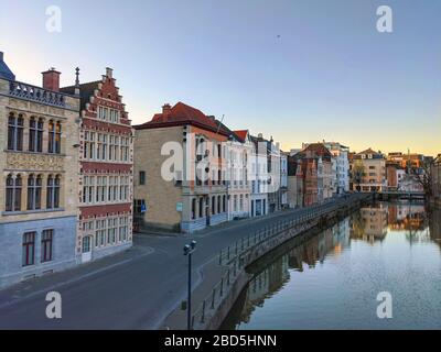 Ghent. Image of Ghent, Belgium during twilight Stock Photo