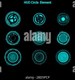 Set of hud circle elements,Futuristic Sci Fi Modern User Interface Set ...