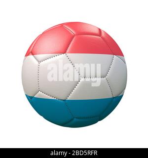 Soccer ball in flag colors isolated on white background. Luxembourg. 3D image Stock Photo