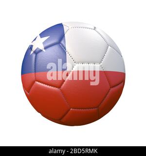 Soccer ball in flag colors isolated on white background. Chile. 3D image Stock Photo