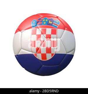 Soccer ball in flag colors isolated on white background. Croatia. 3D image Stock Photo