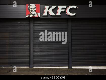 KFC, kentucky fried chicken restaurant closed, coronavirus Stock Photo