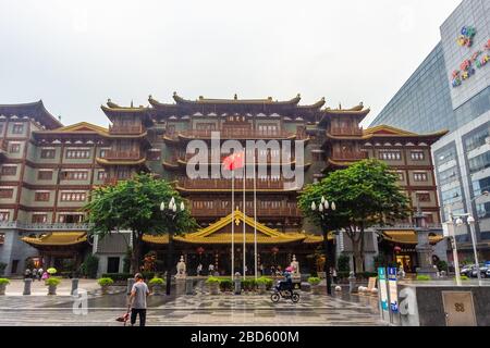 GUANGZHOU, CHINA, 18 NOVEMBER 2019: Big Buddha Temple of Guangzhou