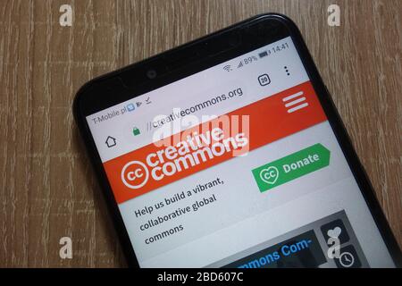 Creative Commons website (creativecommons.org) displayed on smartphone Stock Photo