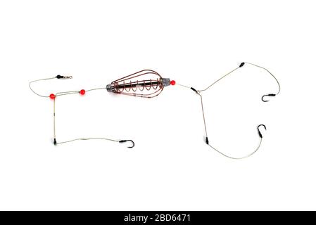 Fishing line and hooks on beach Cut Out Stock Images & Pictures