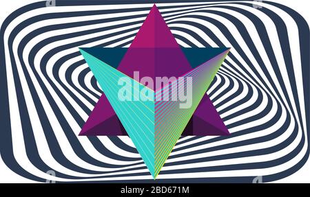 combination of triangle make a star on abstract box background Stock Vector